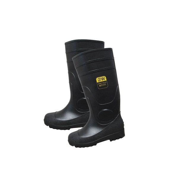 2W International PVC Steel Toe Boots, Size 6 SST16 6